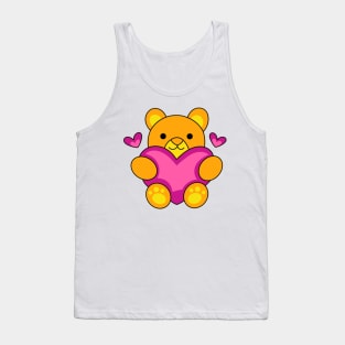 Cute Bear with Hearts Tank Top